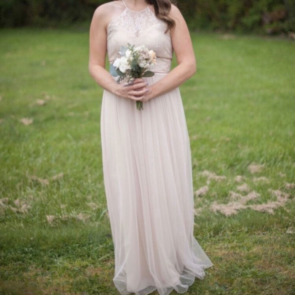 Champagne size 6 bridesmaid dress
